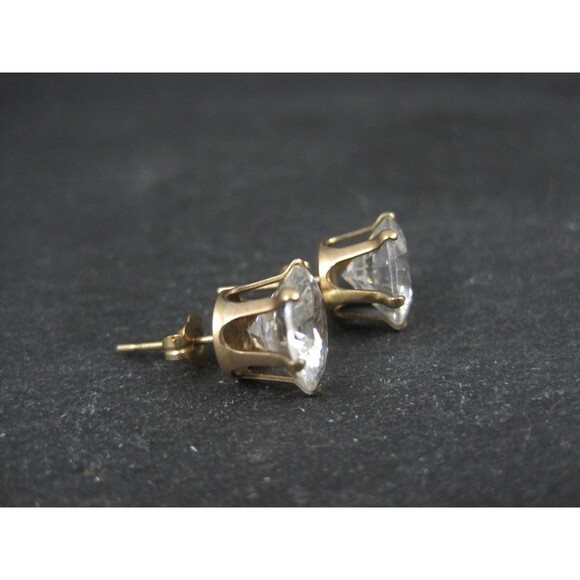 Vintage 9mm Cz Stud Earrings 14K Gold Filled New Old Stock - Picture 10 of 10